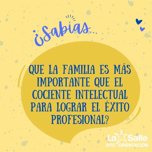 ¿Qué crees que influye más en el éxito de nuestros jóvenes? Pensemos cómo cuidar lo que está en nuestra mano 😊
#orientación #tiempodecuidartiempodecrear #miramásallá #somoslasalle #orientacioneducativa #éxitoprofesional